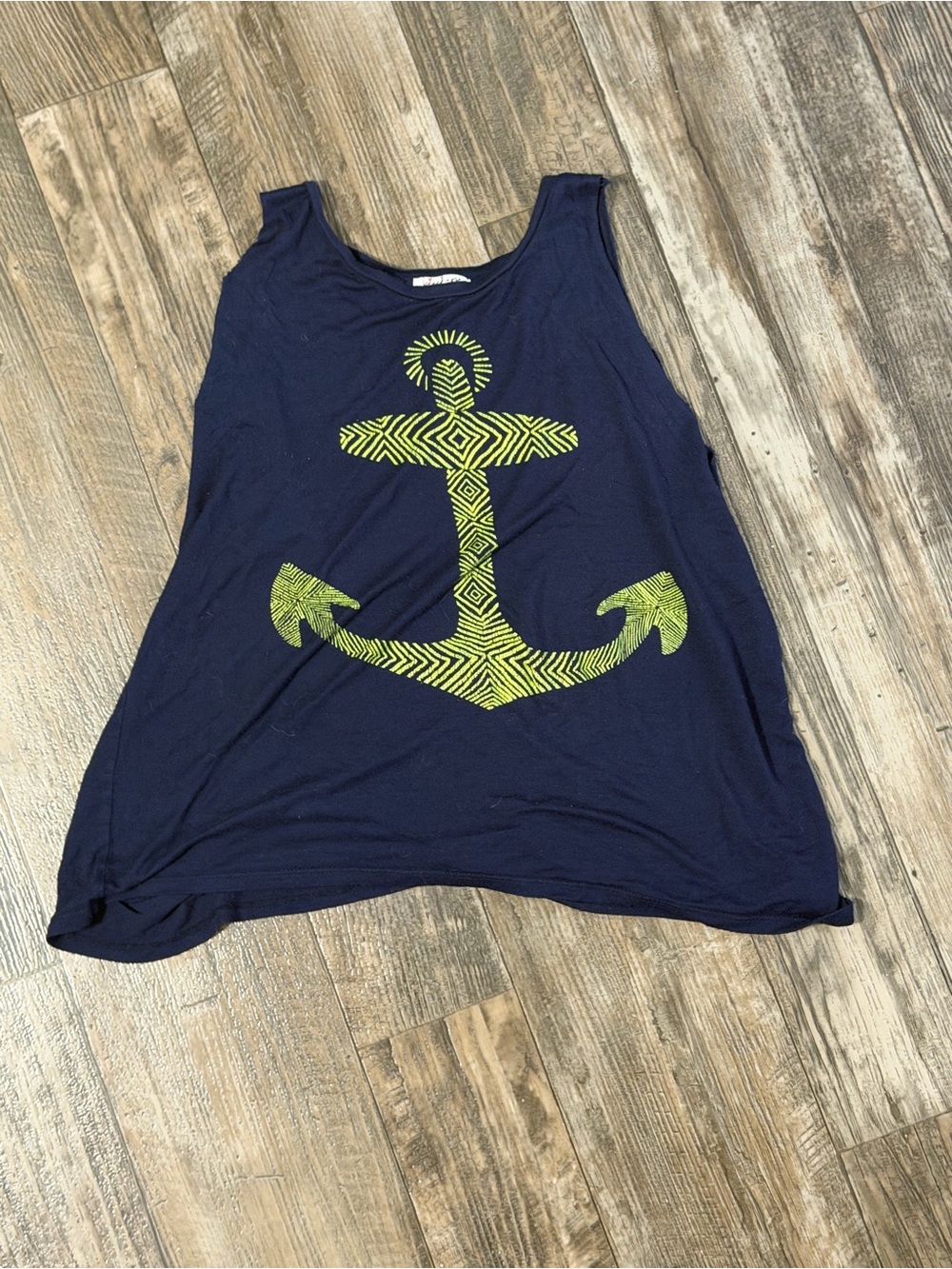 Navy Anchor Graphic Tank Top - Women